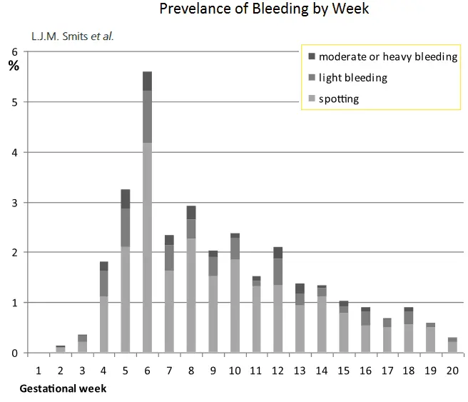bleeding during pregnancy spotting during pregnancy period while pregnant by week